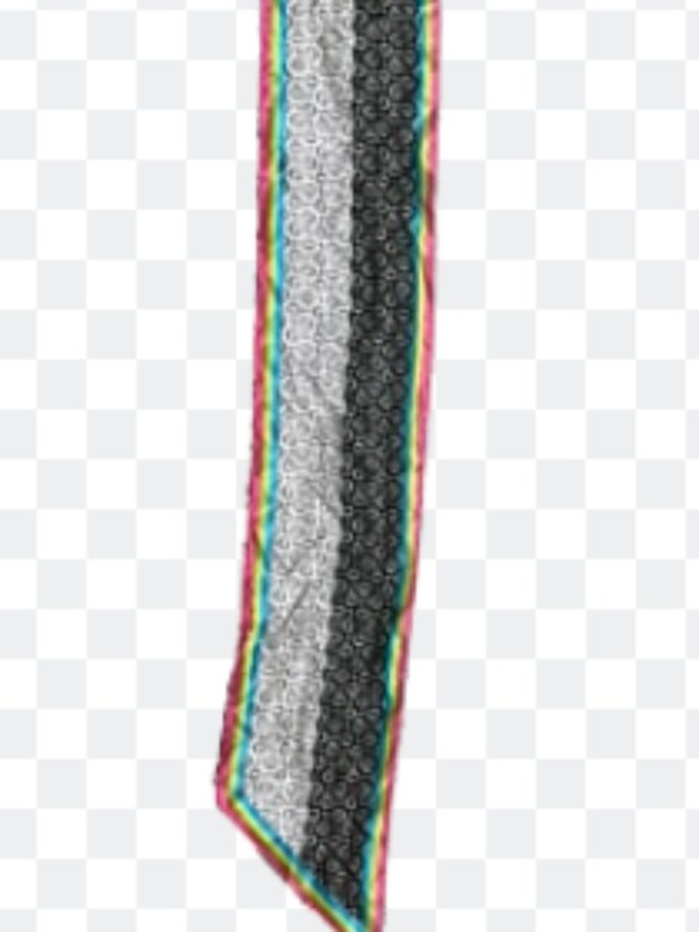 Rainbow black/white mini scarf